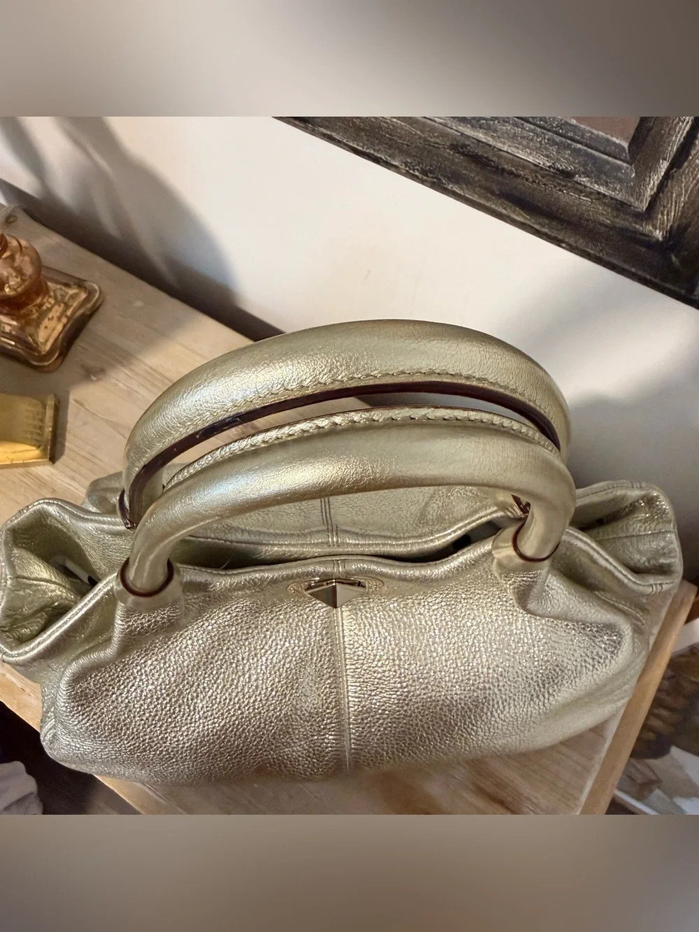 Kate Spade gold metallic bag